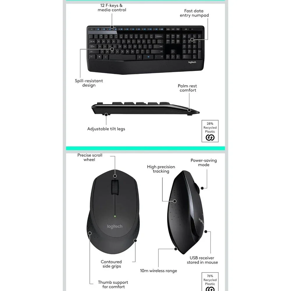 Logitech MK345 Wireless Comfort Combo